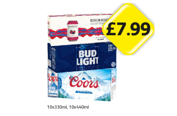 Rekorderlig, Bud Light, Coors - Now Only £7.99 at Londis