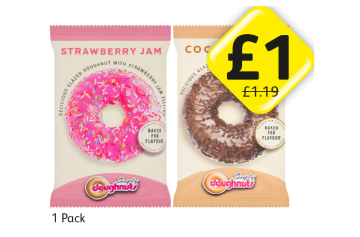 Simply Doughnuts Strawberry Jam, Cocoa Cream - Now Only £1 at Londis