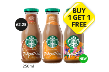 Starbucks Frappuccino Coffee, Caramel, Caramel Brownie - Buy 1 Get 1 FREE at Londis