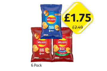 Walkers Cheese & Onion, Ready Salted, Classic Pack - Now Only £1.75 at Londis