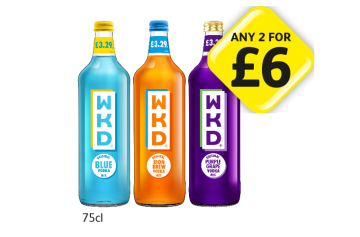 WKD Blue, Iron Brew, Purple Grape - Any 2 for £6 at Londis