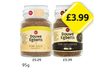 Douwe Egberts Pure Gold, Pure Indulgence - Now Only £3.99 each at Londis