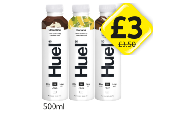 Huel Chocolate, Banana, Iced Coffee Caramel - Now Only £3 each at Londis