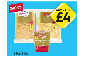 Jack's Fusili, Spaghetti, Tomato & Mascarpone - Any 2 for £4 at Londis