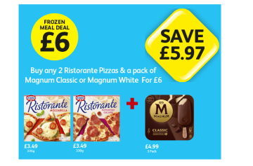 Ristorante Mozzarella, Pepperoni-Salame, Magnum Classic - Buy Any 2 Ristorante Pizzas & a Pack of Magnum Classic or Magnum White for £6 at Londis