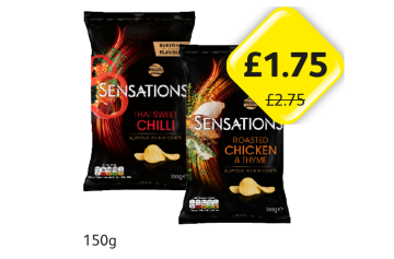 Walkers Sensations Thai Sweet Chilli, Roasted Chicken & Thyme - Now Only £1.75 each at Londis