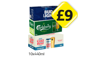 Bud Light, Carlsberg, Brewdog Cold Beer - Now Only £9 at Londis