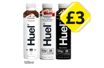 Huel Chocolate, Strawberries & Cream, Chocolate - Now Only £3 at Londis
