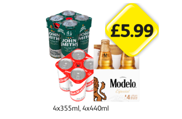 John Smiths, Red Stripe, Modelo - Now Only £5.99 at Londis