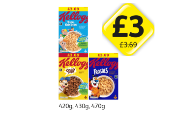 Kelloggs Rice Krispies, Coco Pops, Frosties - Now Only £3 at Londis