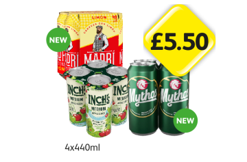 Madri, Inch's, Mythos - Now Only £5.50 at Londis