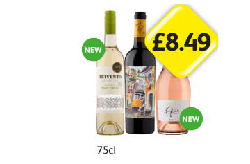 Trivento Pinot Grigio, Porto 6, Kylie Minogue Rosé - Now Only £8.49 at Londis
