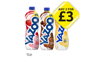 Yazoo Strawberry, Chocolate, Banana - Any 2 for £3 at Londis