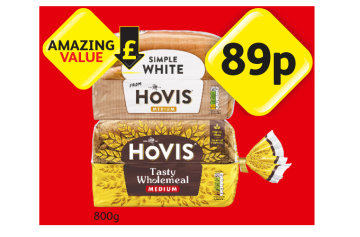 Hovis Simple White, Tasty Wholemeal - Now Only 89p each at Londis