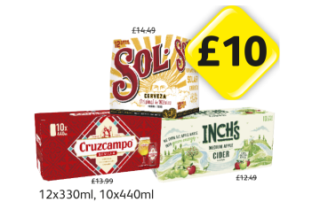 Sol Cerveza, Cruzcampo, Inch's - Now Only £10 each at Londis