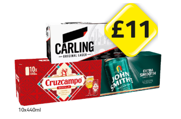 Carling, Cruzcampo, John Smiths - Now Only £11 at Londis