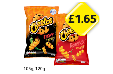 Cheetos Fiery, Twisted - Now Only £1.65 at Londis