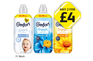 Comfort Pure, Fresh Blue Skies, Sunshiny Days - Any 2 for £4 at Londis