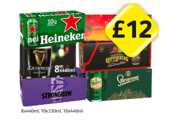 Heineken, Thatchers Blood Orange, Guinness, Kopparberg, Strongbow Dark Fruits, Staropramen - Now Only £12 at Londis
