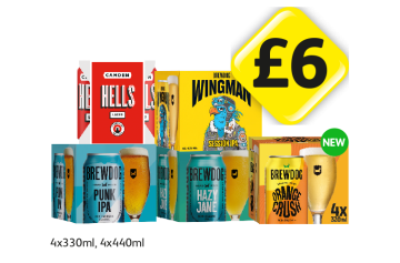 Hell's Camden, Brewdog Wingman, Punk IPA, Hazy Jane, Orange Crush - Now Only £6 at Londis
