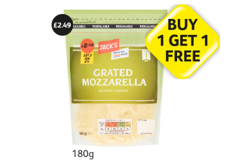 Jack's Grated Mozzarella - Buy 1 Get 1 FREE at Londis