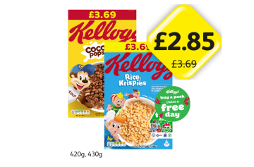 Kellogg's Coco Pops, Rice Krispies - Now Only £2.85 at Londis