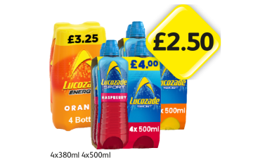 Lucozade Energy Orange, Sport Raspberry, Orange - Now Only £2.50 at Londis