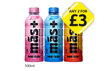 Más By Messi Miami Punch, Berry Copa Crush, Orange D'Or - Any 2 for £3 at Londis