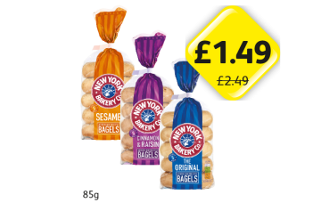 New York Bagels Original, Cinnamon & Raisin, Sesame - Now Only £1.49 at Londis