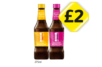 One Living Kombucha Ginger, Raspberry - Now Only £2 at Londis