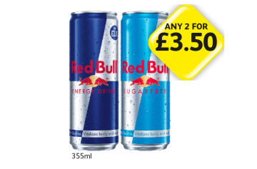 Red Bull, Sugarfree - Any 2 for £3.50 at Londis