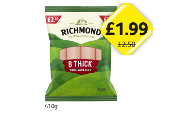 Richmond Thick Pork Sausages - Now Only £1.99 at Londis