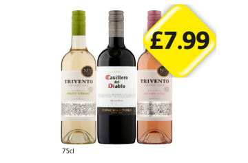 Trivento Pinot Grigio, Malbec Rose, Casillero Del Diablo - Now Only £7.99 at Londis