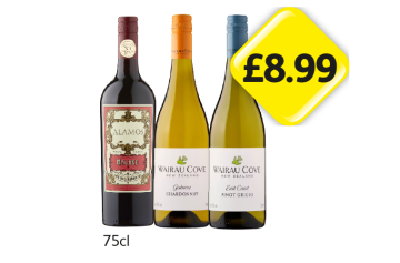 Alamos Malbec, Wairau Cove Chardonnay, Pinot Grigio - Now Only £8.99 at Londis