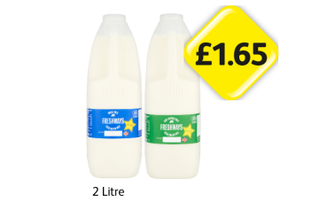 Freshways Milk Whole, Semi-Skimmed - Now Only £1.65 at Londis