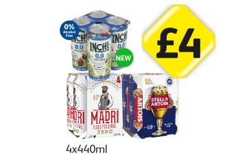 Inch's 0.0, Madri Zero, Stella Artois 0.0 - Now Only £4 at Londis
