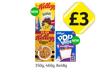 Kellogg's Pokemon, Crunchy Nut, Pop Tarts Hot Fudge Sundae - Now Only £3 at Londis