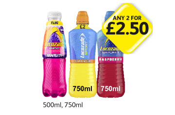 Lucozade Grafrutti, Orange, Raspberry - Any 2 for £2.50 at Londis