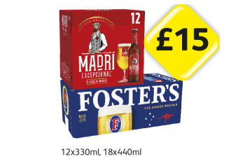 Madri, Fosters - Now Only £15 at Londis
