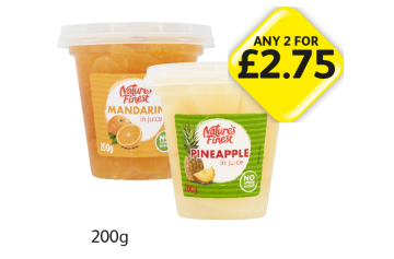 Nature's Finest Mandarin, Pineapple - Any 2 for £2.75 at Londis