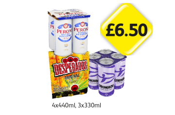 Peroni, Desperados, Strongbow Dark Fruits - Now Only £6.50 at Londis