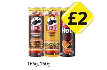 Pringles Burger King Bacon Double Cheese XL, Chicken Royale, Sweet Chilli - Now Only £2 at Londis