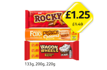 Rocky Bars, Fox's Crunch Creams, Wagon Wheels - Now Only £1.25 at Londis