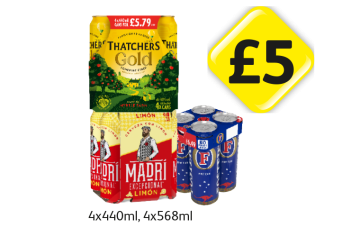 Thatchers Gold, Madri Limon, Fosters - Now Only £5 at Londis