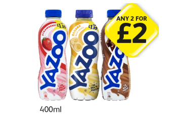 Yazoo Strawberry, Banana, Chocolate - Any 2 for £2 at Londis