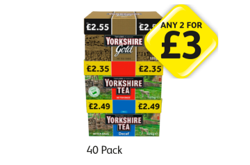 Yorkshire Tea, Gold, Decaf - Any 2 for £3 at Londis
