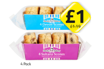 Becky's Bakery Devon Scones, Sultana Scones - Now Only £1 at Londis