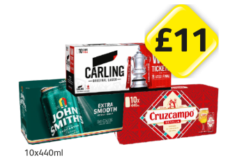 Carling, John Smiths, Cruzcampo - Now Only £11 at Londis