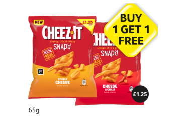 Cheez It Snap'd Double Cheese, Cheese & Chilli - Buy 1 Get 1 FREE at Londis