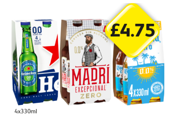 Heineken 0.0, Madri Zero, Corona Zero - Now Only £4.75 at Londis